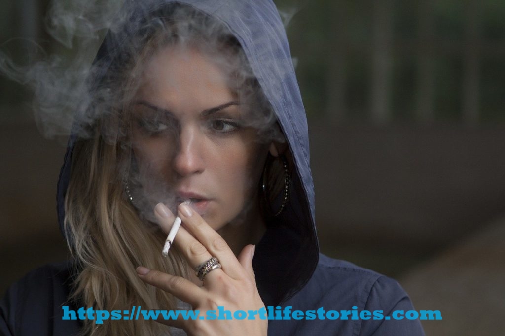 woman, smoking, cigarette