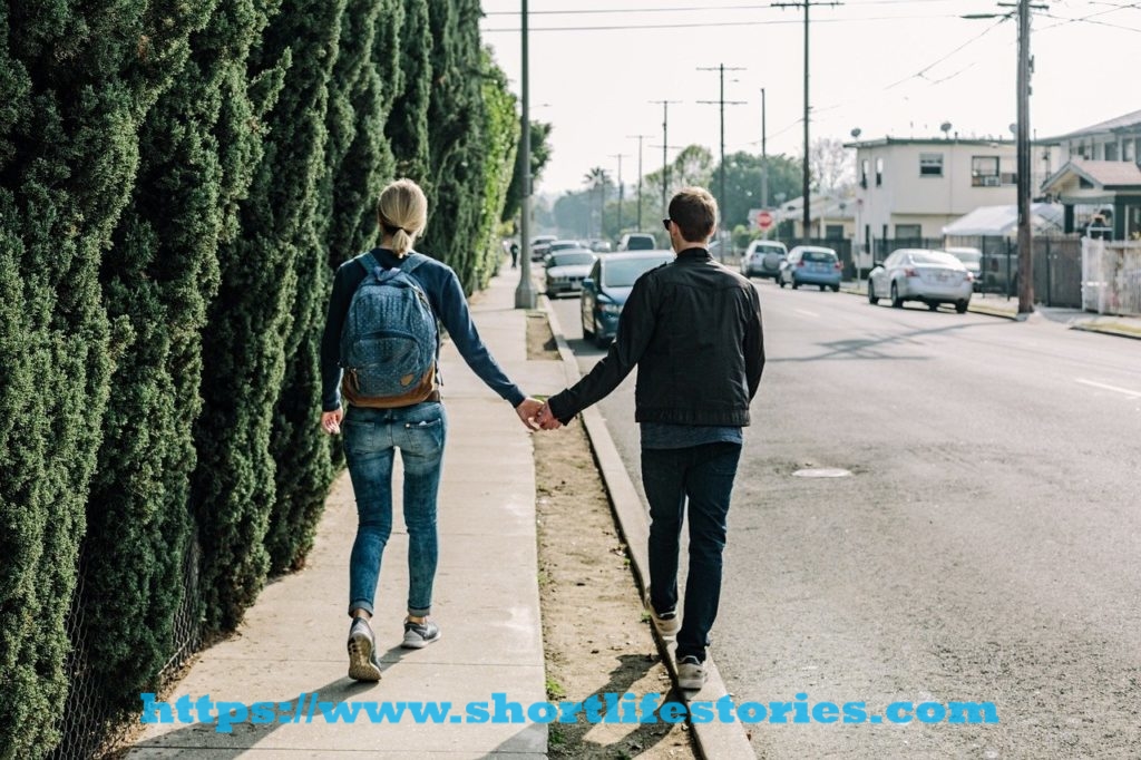 couple, holding hands, walking