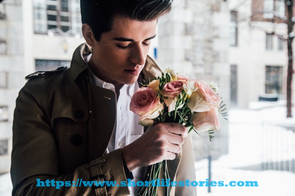 model, flowers, bouquet of flowers